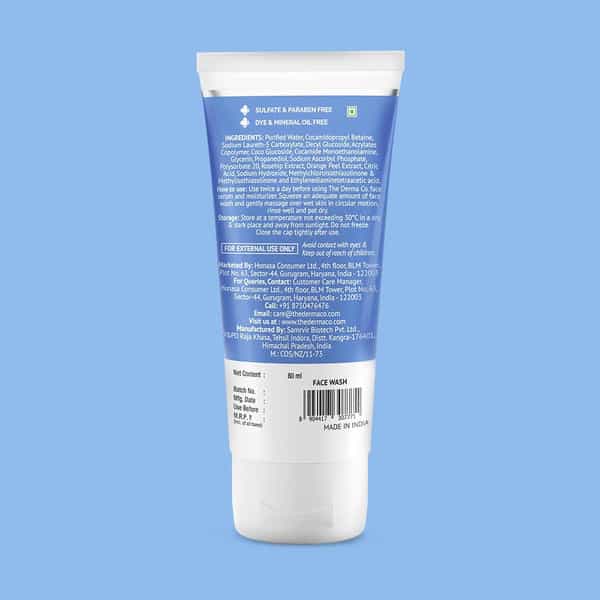 The Derma Co 2% Vitamin C + Rosehip & Orange Peel Extract Gel Daily Face Wash - 80Ml