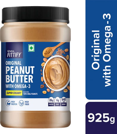 Saffola Fittify Original Peanut Butter With Omega-3 Super Creamy 925g Jar