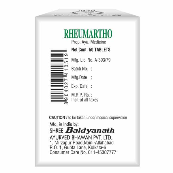 Baidyanath Ayurved Rheumartho Tablets 50S | Arthritis & Joint Pain Relief