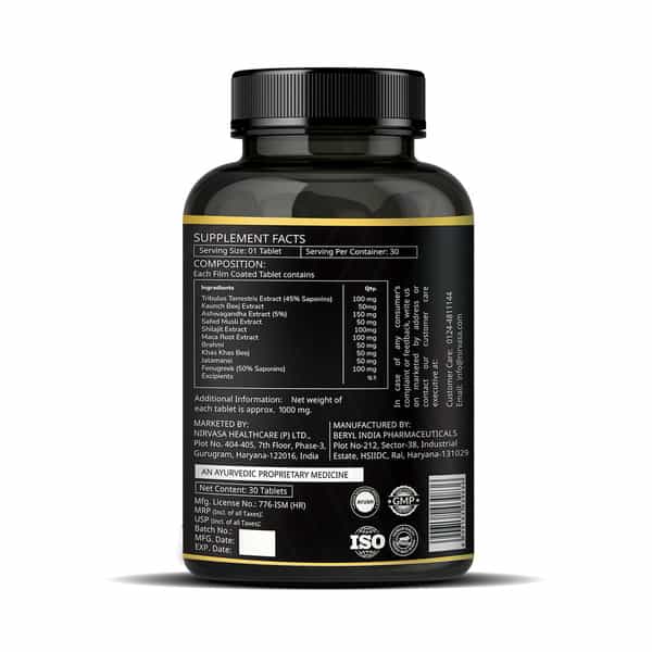 Nirvasa Xtrajosh Gold Tablet Boost Stamina With Tribulus Vegetarian Tablets. 1B (1 X 30 Tablet)