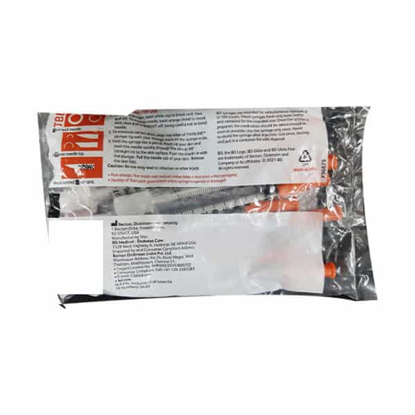 Bd Glide With Tbl Ultra Fine Needle Insulin (328518) U100 31 G X 6 Mm Syringes (Pack Of 10)
