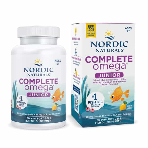 Nordic Naturals Complete Omega Junior | 283 Mg Fish Oil For Kids Epa & Dha Lemon Flavour 90 Softgel