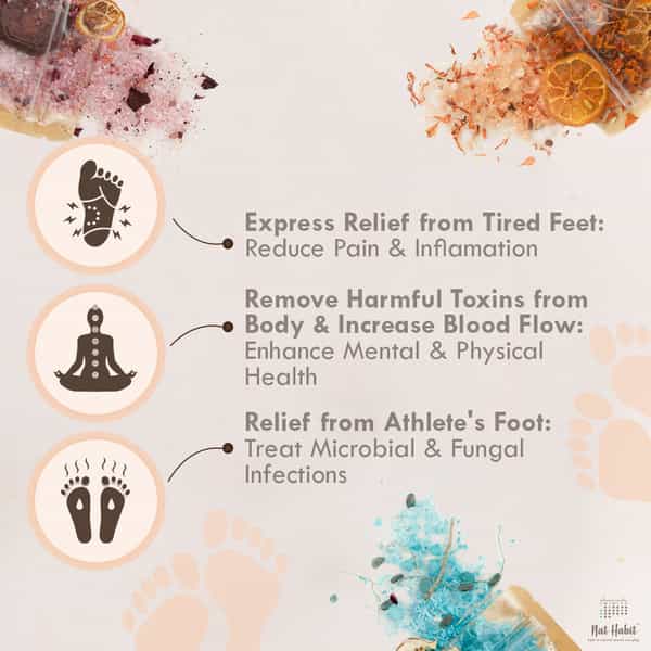 Nat Habit Cedarwood Therapeutic Foot Salt With Ginger & Mosambi Foot Spa | Aromatherapy - 100G