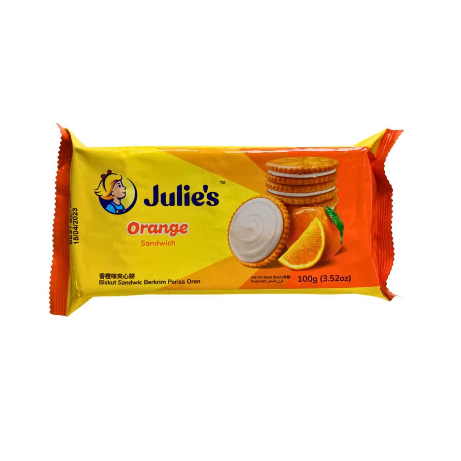 Julie'S Orange Flavoured Cream Sandwich - 100 G