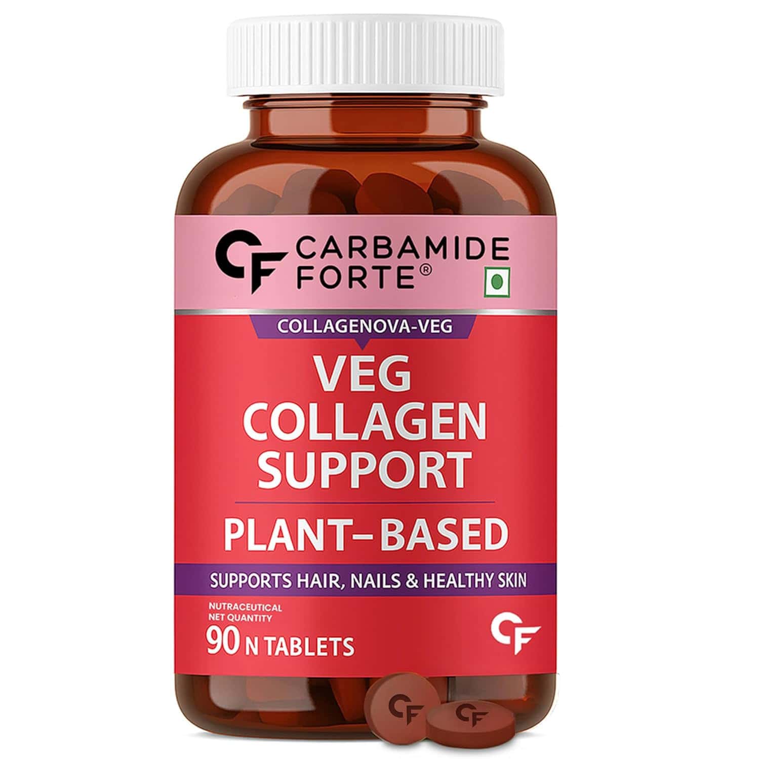Carbamide Forte 100% Veg Collagen Builder-Plant Based Supplement-90 Tablets