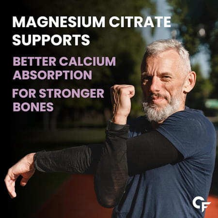 Carbamide Forte Chelated Magnesium Citrate Oxide Supplement | Support Bones Muscle & Nerve - 60 Tabs