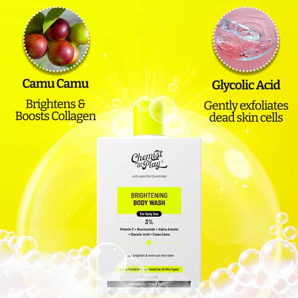 Chemist At Play Brightening Body Wash| Fades Dark Spots | Evens Out Skin Tone | 236Ml