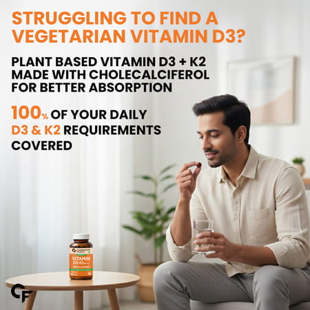 Carbamide Forte Vitamin D3+K2 Mk7 Bottle Of 120 Veg Tablets