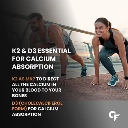 Carbamide Forte Vitamin D3+K2 Mk7 Bottle Of 120 Veg Tablets