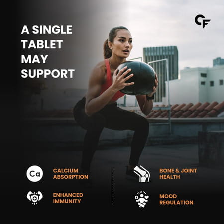 Carbamide Forte Vitamin D3+K2 Mk7 Bottle Of 120 Veg Tablets