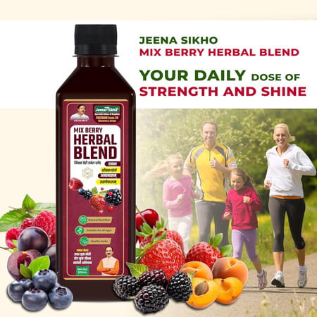 Jeena Sikho Mix Berry Herbal Blend Juice | Ayurvedic Immunity Booster Digestion | 500 Ml
