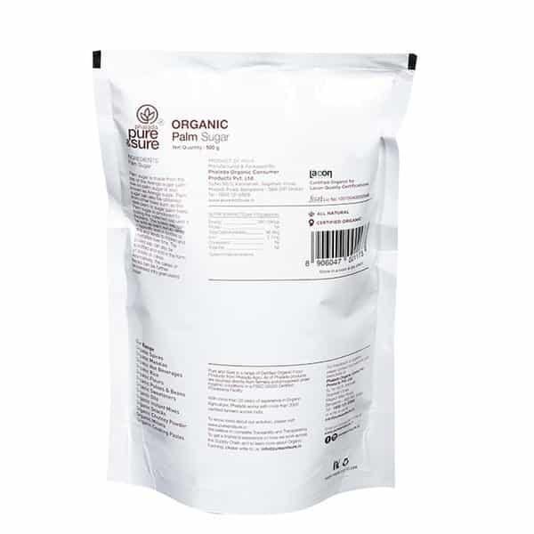 Pure & Sure Organic Palm Sugar -500Gm X Pack Of 2 Sugar (1000 G Pack Of 2)
