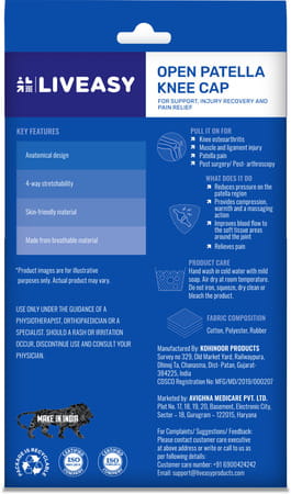 Liveasy Ortho Care Open Patella Knee Cap Xl