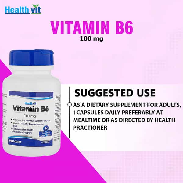 Healthvit Vitamin B6 100 Mg - 60 Capsules