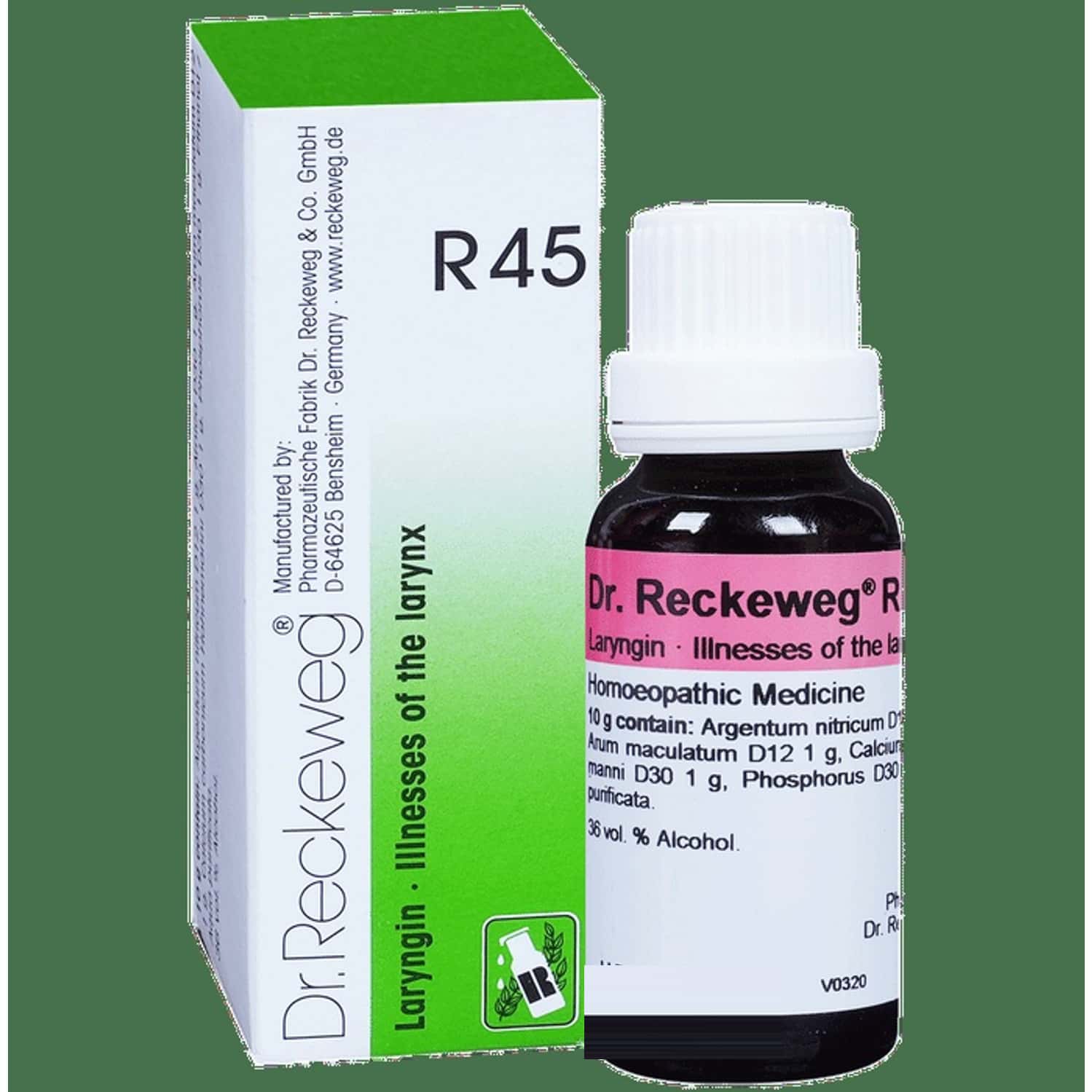 Dr. Reckeweg R45 Illnesses Of The Larynx Drops 22 Ml