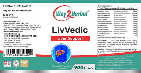 Way2herbal Livvedic - 900 Tablets