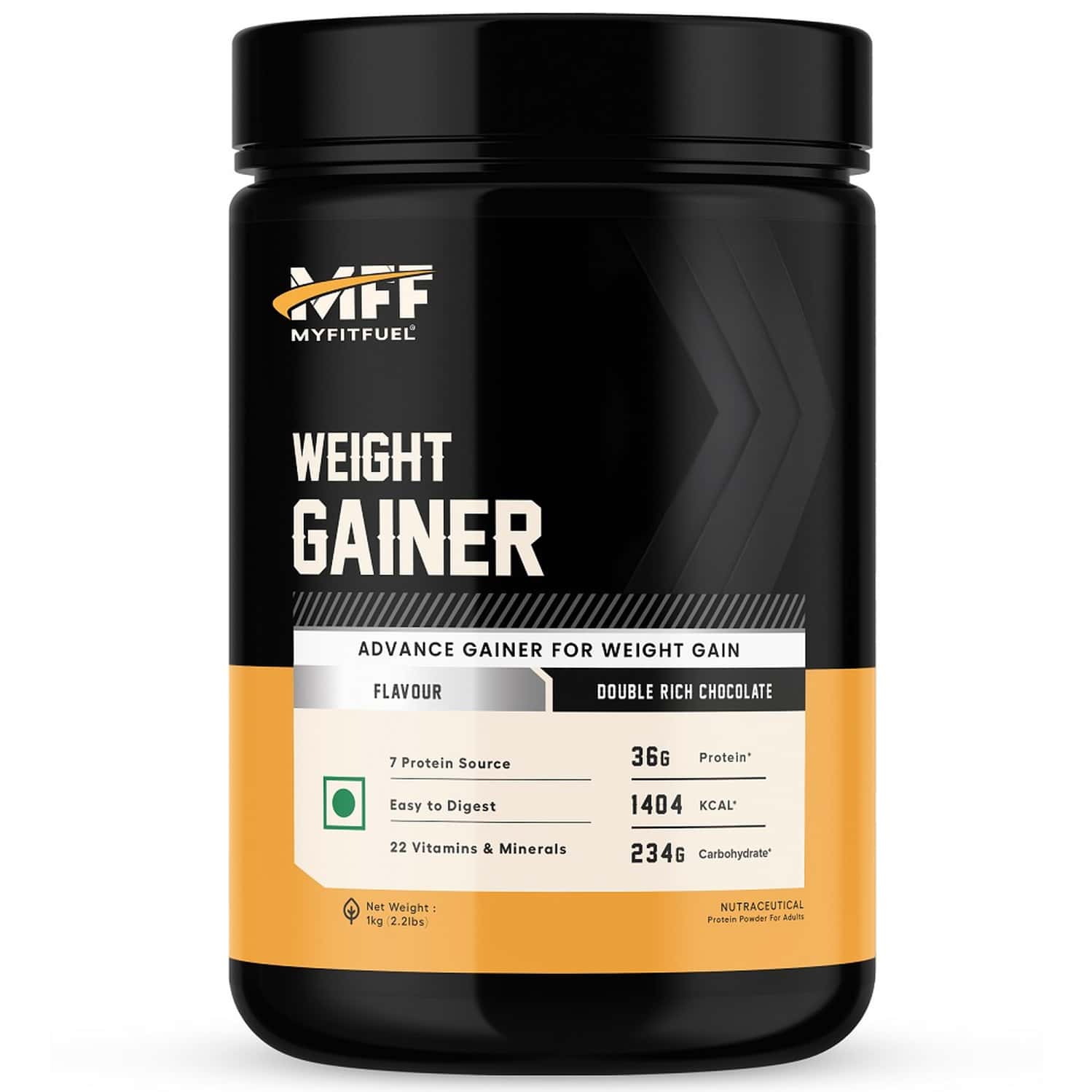 Myfitfuel Mff Weight Gainer 1 Kg (2.2 Lbs) Double Rich Chocolate