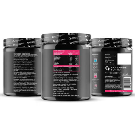 Carbamide Forte L Arginine Powder Supplement | Pre-Workout For Men & Women | Beet Root Powder - 90g
