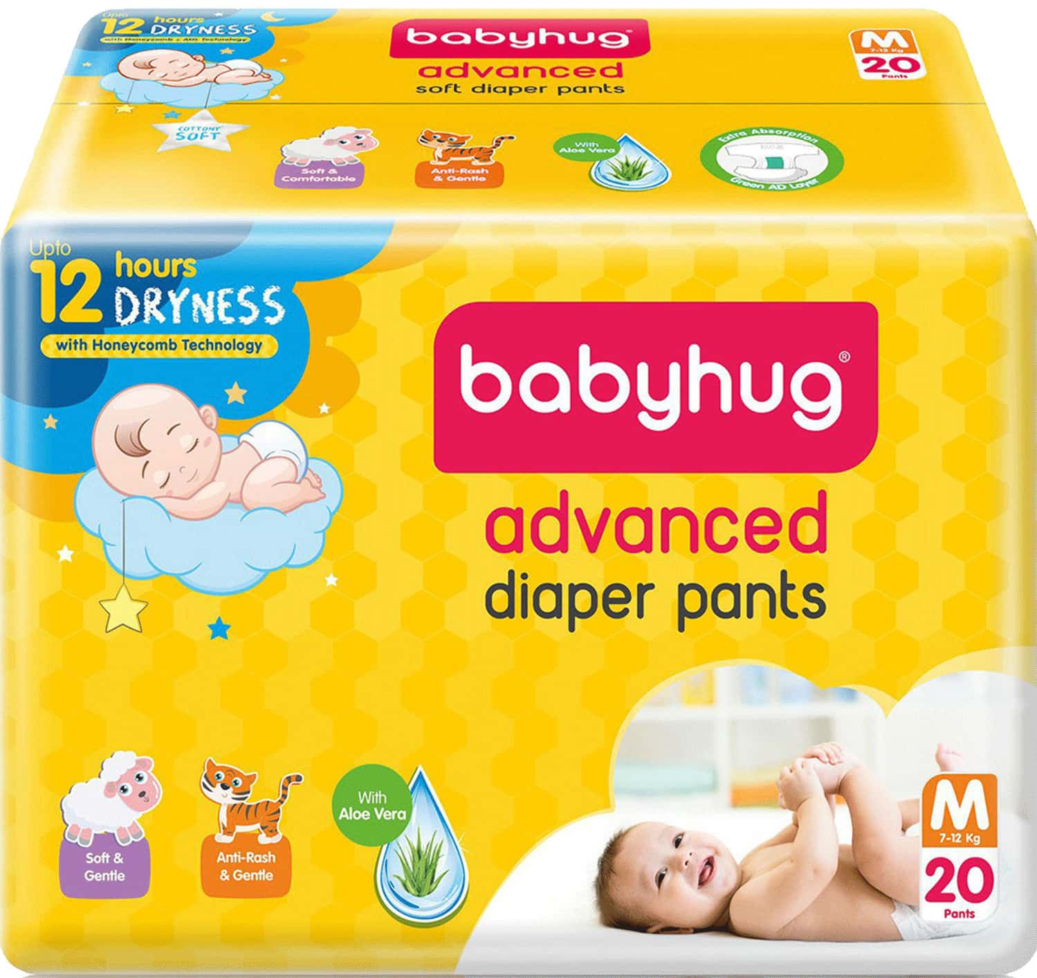 Buy BABYHUG ADVANCED PANT STYLE DIAPERS MEDIUM 20 PIECES Online & Get