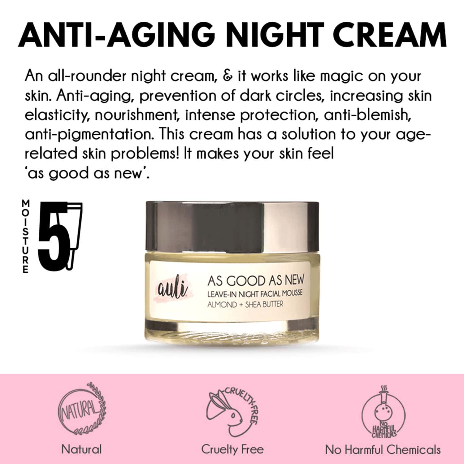 Buy AULI AS GOOD AS NEW ALMOMD AND SHEA BUTTER NIGHT CREAM FOR HEALTHY