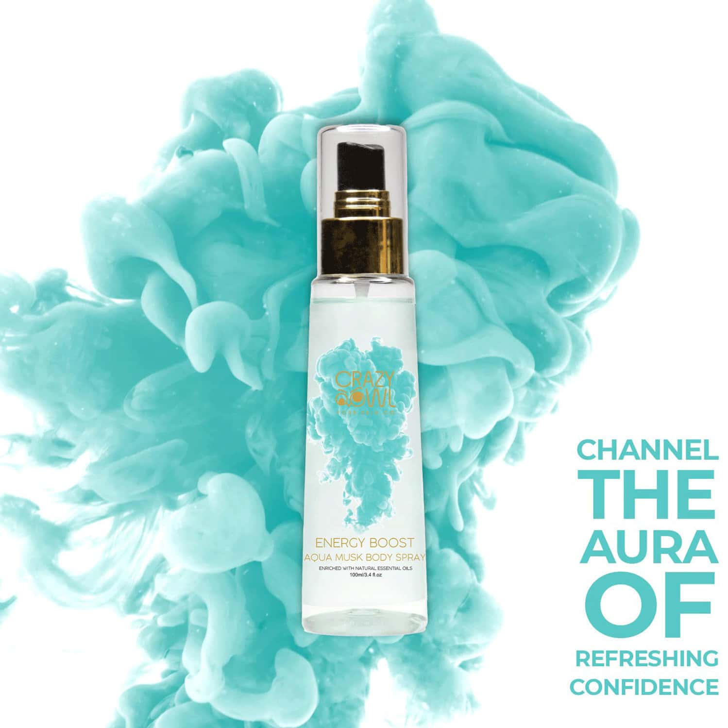 Buy CRAZY OWL ENERGY BOOST AQUA MUSK BODY SPRAY AQUATIC MUSKY FRAGRANCE ESSENTIAL OILS (100ML