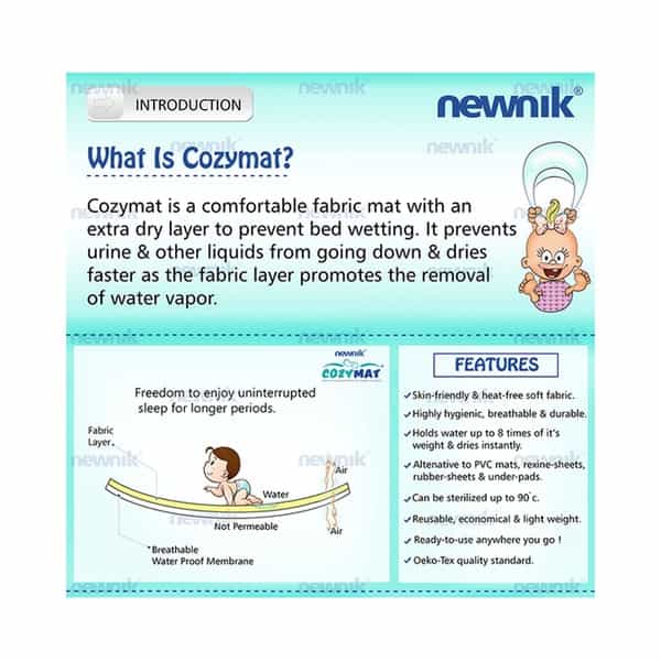 Newnik Cozymat Soft Water-Proof & Reusable Mat (Size-70Cm X 50Cm) Salmon Rose Small