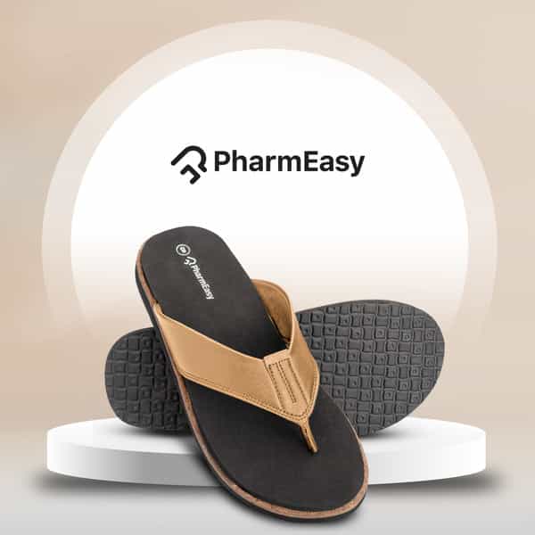Pharmeasy Men's Diabetic & Orthopedic Slippers - Classic Tan - Size Uk 7