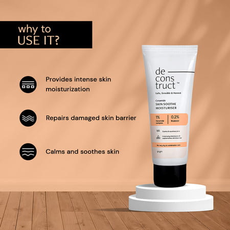 Deconstruct Skin Soothe Moisturizer- 1% Ceramides + 0.2% Bisabolol (50 Gm)