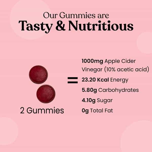 Kapiva Apple Cider Vinegar Gummies - Health Supplement For Weight Management - 60 Gummies