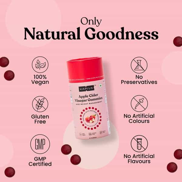 Kapiva Apple Cider Vinegar Gummies - Health Supplement For Weight Management - 60 Gummies