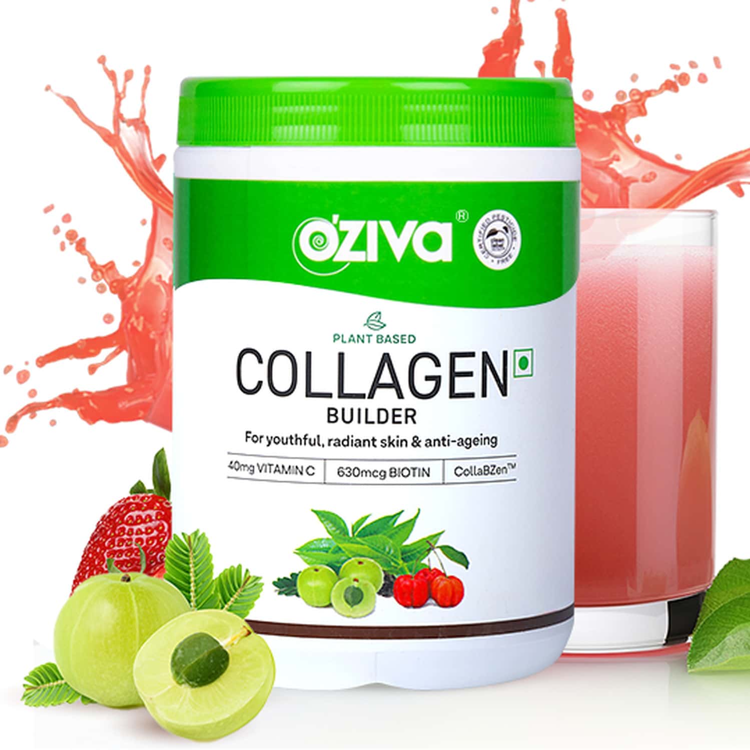 Oziva Plant Based Classic Tangy Amla Collagen Builder With Biotin & Vitamin C - 200 G
