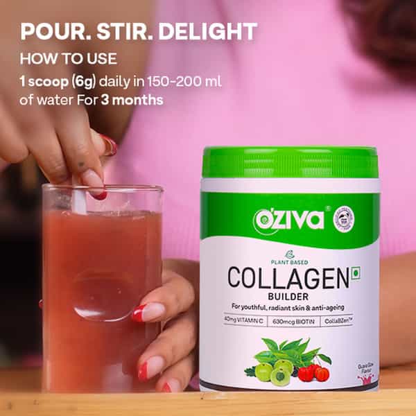 Oziva Plant Based Classic Tangy Amla Collagen Builder With Biotin & Vitamin C - 200 G