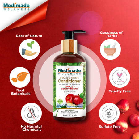 Medimade Apple Cider Vinegar Hair Conditioner - 300 Ml X 2 ( Pack Of 2 )