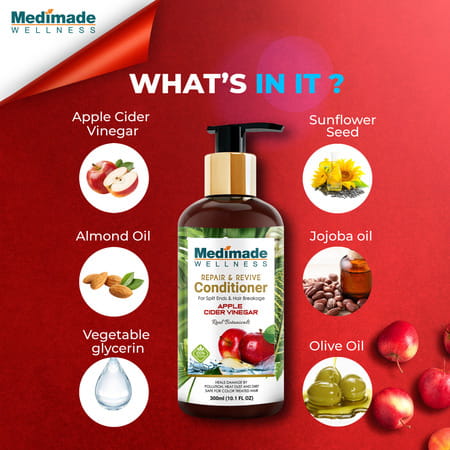 Medimade Apple Cider Vinegar Hair Conditioner - 300 Ml X 2 ( Pack Of 2 )