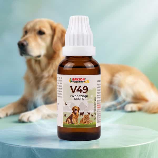 Bakson Veterinary V49 Drops | Wheezing | For Veterinary Use | 30 Ml