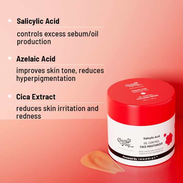 Chemist At Play Oil Control Face Moisturiser| 1% Salicylic Acid | Oil Control | 50 Gm