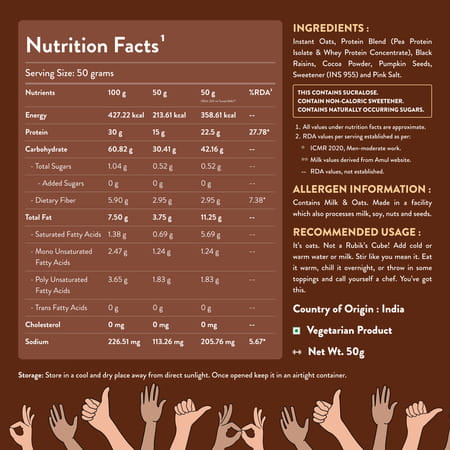 Nutrabay High Protein Oats -50gm | No Added Sugar