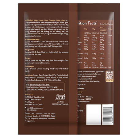 Nutrabay High Protein Oats -50gm | No Added Sugar