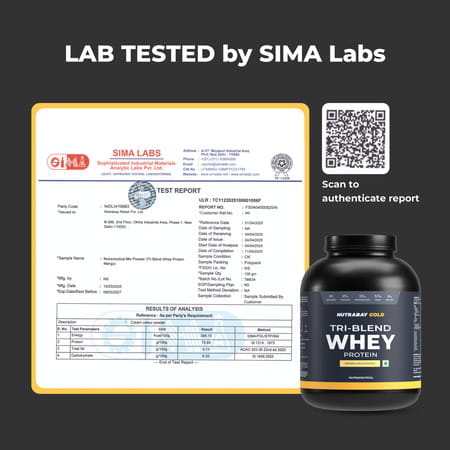 Nutrabay Gold Tri Blend Whey Protein Powder - 25g Protein | 5.5g Bcaa - 2kg | Mango Milkshake