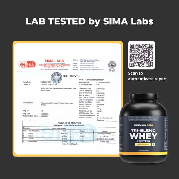 Nutrabay Gold Tri Blend Whey Protein Powder - 25G Protein | 5.5G Bcaa - 2Kg | Mango Milkshake