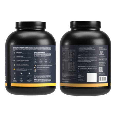 Nutrabay Gold Tri Blend Whey Protein Powder - 25g Protein | 5.5g Bcaa - 2kg | Mango Milkshake