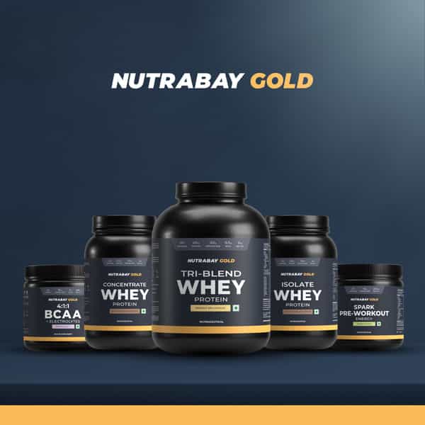 Nutrabay Gold Tri Blend Whey Protein Powder - 25G Protein | 5.5G Bcaa - 2Kg | Mango Milkshake