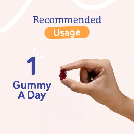 Gritzo Iron Gummies With Folic Acid For 10+ Years Girls | (Mixed Berry Flavour | 30 Gummies)