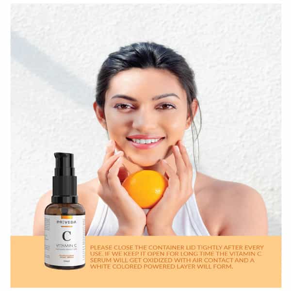 Priveda Vitamin C 20% + Vitamin E & Hyaluronic Acid Professional Face Serum - 30Ml