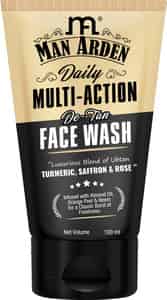 Man Arden Daily Multi-action De-tan Facewash For Men | With Luxurious Blend Saffron + Rose 100 Ml