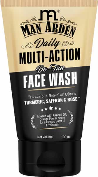 Man Arden Daily Multi-Action De-Tan Facewash For Men | With Luxurious Blend Saffron + Rose 100 Ml
