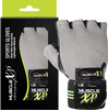 Musclexp Chroma-Fit Black Workout Gym Gloves For Weight Lifting Cycling Black Green & Grey 1 Pair