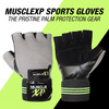 Musclexp Chroma-Fit Black Workout Gym Gloves For Weight Lifting Cycling Black Green & Grey 1 Pair
