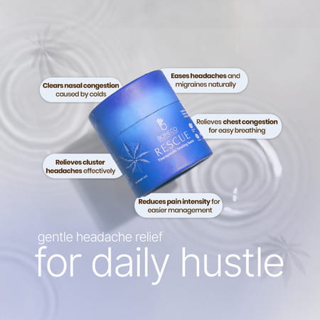 Boheco Rescue Migraine Pain Balm | Ayurvedic Headache Relief With Vijaya Leaf Extract | 26g