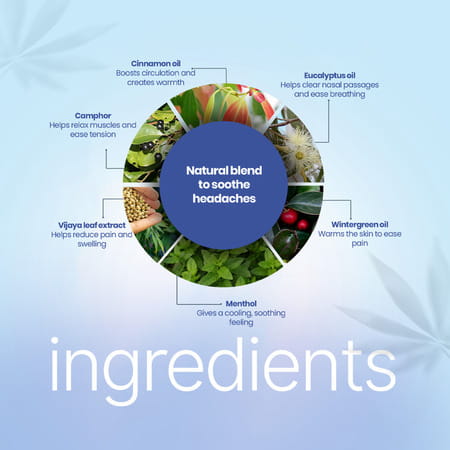 Boheco Rescue Migraine Pain Balm | Ayurvedic Headache Relief With Vijaya Leaf Extract | 26g